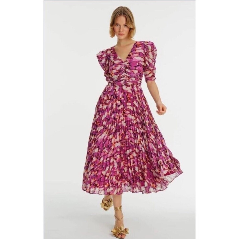 EXQUISE Antropologie Seersucker Shift Purple Patterned Dress Size S - Picture 3 of 12